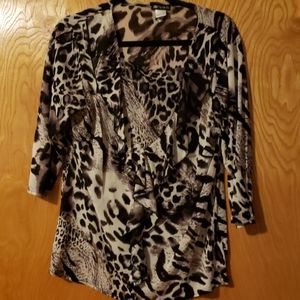 Sexy,  Ruffled, Jungle Print Top